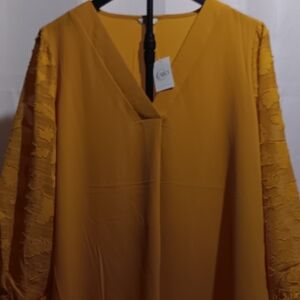 Cato Mustard Yellow V-Neck Blouse